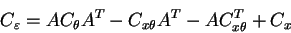 \begin{displaymath}C_\varepsilon = A C_\theta A^T - C_{x \theta} A^T - A C_{x \theta}^T + C_x
\end{displaymath}