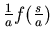 $\frac{1}{a}f(\frac{s}{a})$